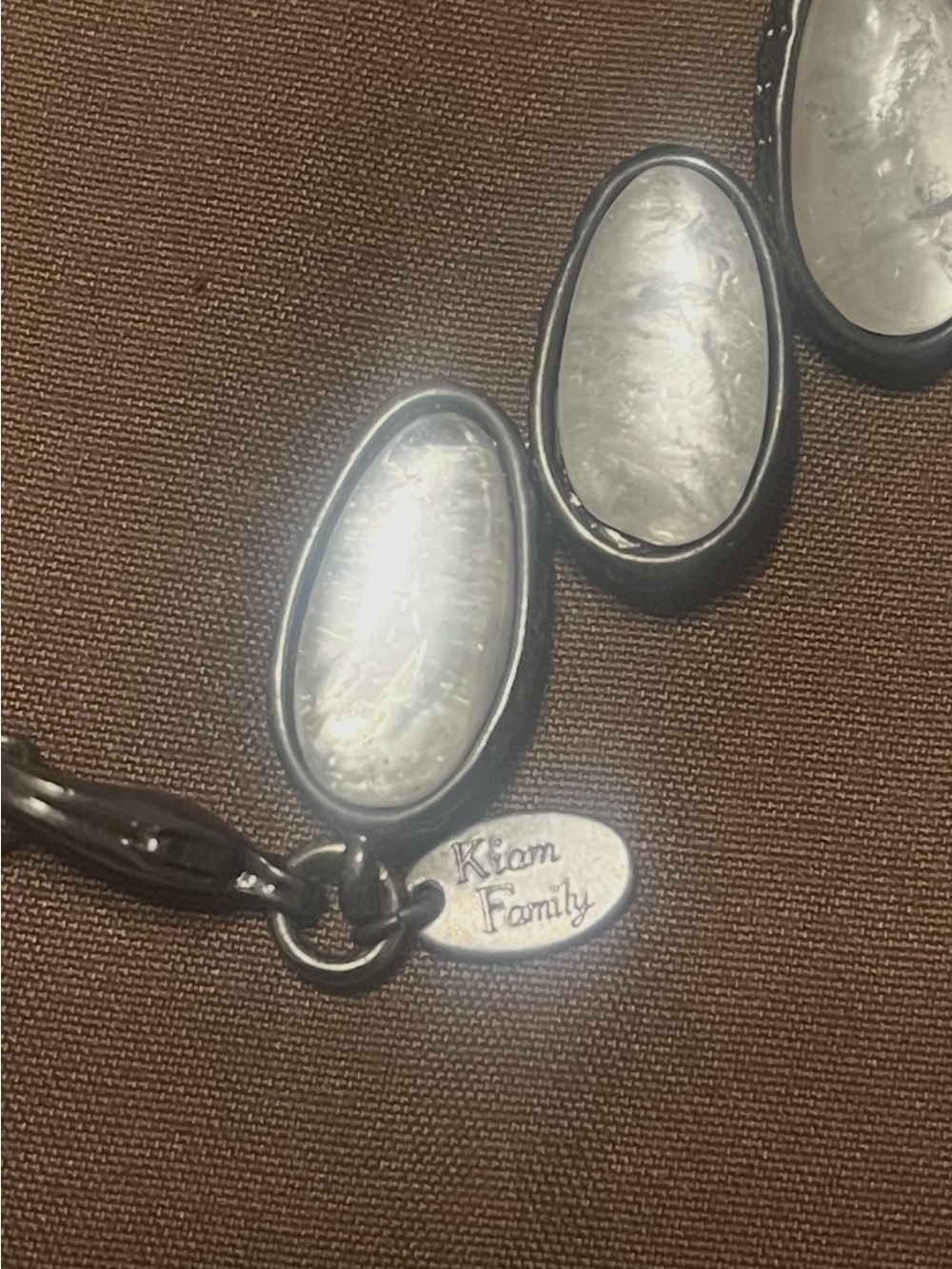 Kiam Family necklace, Elegant White Clear Statement Necklace - Picture 4 of 5